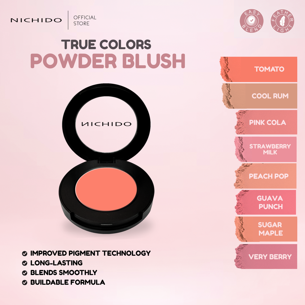 True Colors Powder Blush - New & Improved – NICHIDO Cosmetics